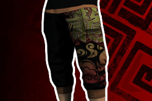 Yakuza Dragon Cargo Capri Shorts Male